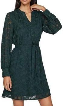 VILA jurk VIFLEMA donkergroen