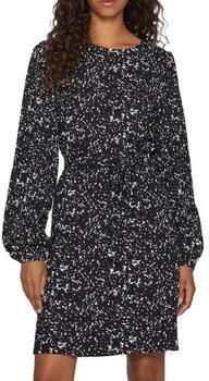 VILA jurk VIPEFFI met all over print zwart wit