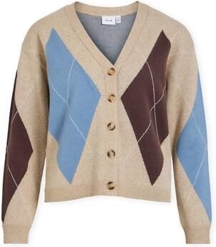 Vila Mantel Ril V-Neck Cardigan Natural Melange Coffee Bean