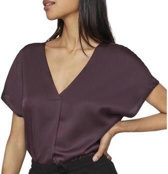Vila Shirt met V-hals VIELLETTE V-NECK S S SATIN TOP NOOS