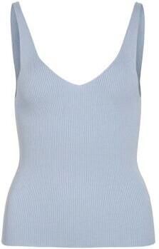 VILA top lichtblauw gebreid