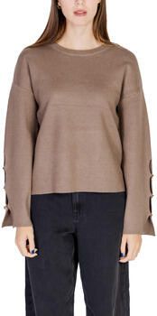 Vila Gebreide Dames Trui Donker Natuurmelange Brown Dames