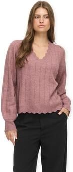 Vila Trui Zira V-Neck Knit Nostalgia Rose