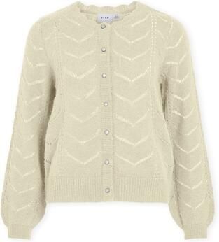Vila Vest Cardigan Tuli L S Super Light Natural Melange
