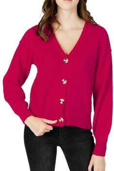 VILA gebreid vest VITULI van gerecycled polyester rood