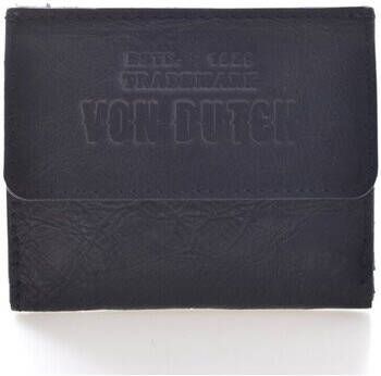 Von Dutch Leren Portemonnee Zwart Black Heren