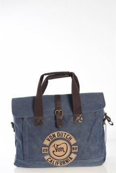 Von Dutch Blauwe Tote Tas met Patch Logo Blue Heren