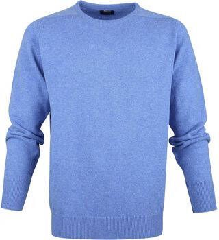 William Lockie Sweater Lamswol Surf Blauw