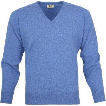 William Lockie Sweater Pullover Lamswol V Clyde Blue