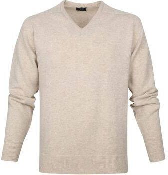 William Lockie Sweater V-Hals Lamswol Linen Beige