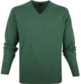 William Lockie Sweater V-Hals Lamswol Groen