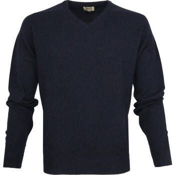 William Lockie Sweater Pullover Lamswol V Midnight Navy