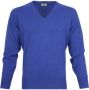 William Lockie Sweater Pullover Lamswol V Persian Royal Blue - Thumbnail 1