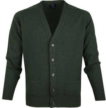 William Lockie Sweater Lamswol Vest Donkergroen