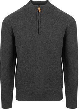 William Lockie Sweater Half Zip Pullover Lamswol Charcoal Melange