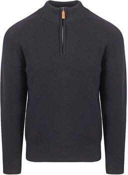 William Lockie Sweater Half Zip Pullover Lamswol Navy