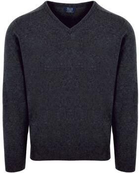 William Lockie Sweater V-Hals Lamswol Charcoal Grijs