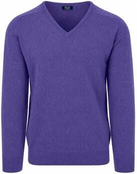 William Lockie Sweater V-Hals Lamswol Heliotrope