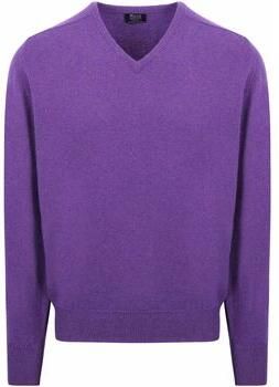 William Lockie Sweater V-Hals Lamswol Paars