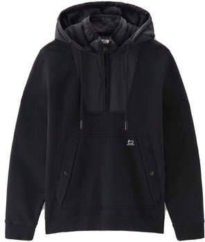 Woolrich Ritssluiting Hoodie met Organisch Katoen en Nylon Details Grijs Heren