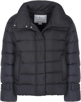 Woolrich Zwarte donsjas met verborgen drukknopen Black Dames