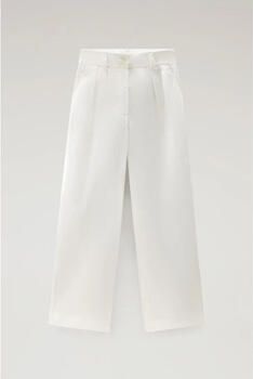 Woolrich Witte katoenen popeline broek White Dames