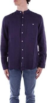 Woolrich Blauwe Knoopshirt Linnen Voorzak Blue Heren