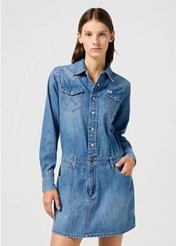 Wrangler Korte Jurk 112362610-DENIM MEDIUM