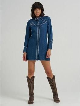 Wrangler Overhemd 112370805 PIPED SHIRT-BLUE REVIERE