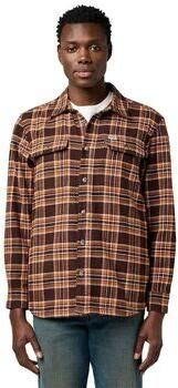 Wrangler Overhemd Lange Mouw 112372458 OVERSHIRT-DEEP BROWN