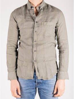 Xacus Overhemd Lange Mouw Camicia Lino Verde