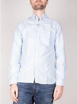Xacus Overhemd Lange Mouw Legacy Camicia Oxford Lavato Celeste