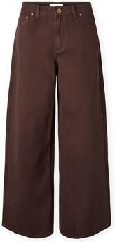 Y.A.S Wijde broeken YAS Elsie Wide Trousers Coffee Bean