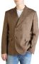 YES ZEE Linnen Blazer met Knoopsluiting en Zakken Brown Heren - Thumbnail 1