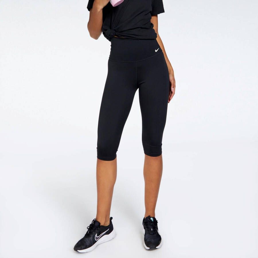 Nike One Caprilegging met hoge taille voor dames Zwart