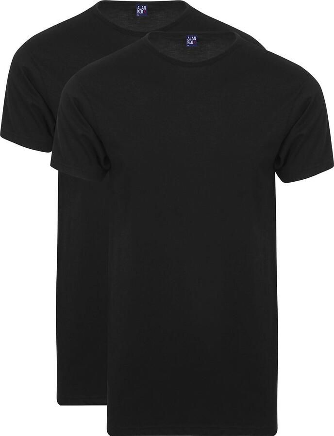 Alan Red T-shirt Derby Extra Lang T-Shirt Zwart (2-Pack)