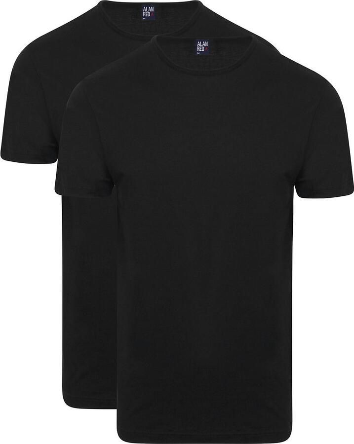 Alan Red T-shirt Korte Mouw Derby O-Hals T-Shirt Black (2Pack)