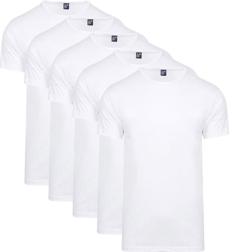 Alan Red T-shirt Giftbox Derby O-Hals T-shirts Wit (5Pack)