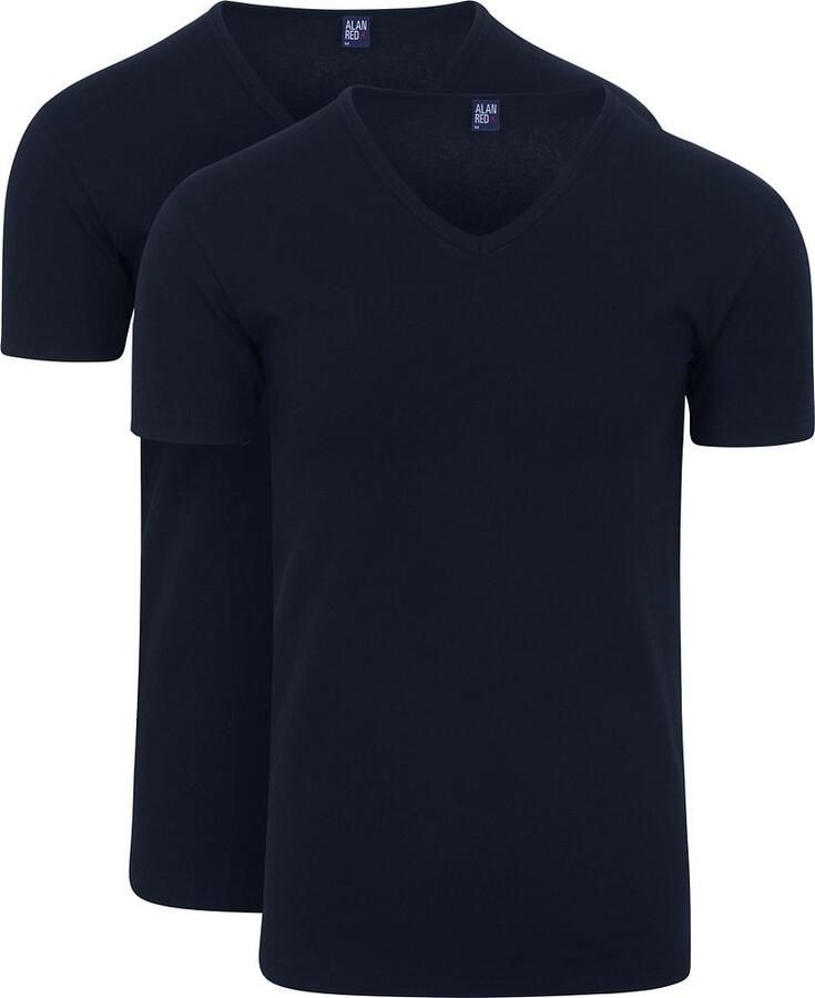 Alan Red T-shirt Korte Mouw Oklahoma T-Shirt Stretch Navy (2-Pack)