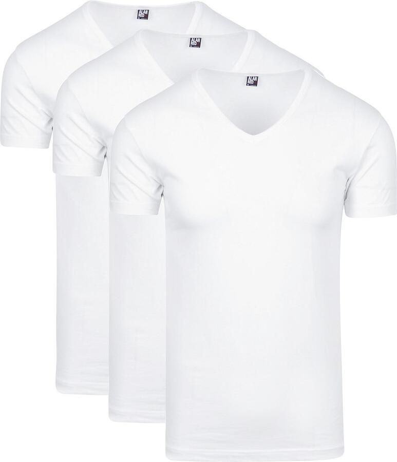 Alan Red T-shirt Oklahoma T-shirt Stretch Wit (3pack)