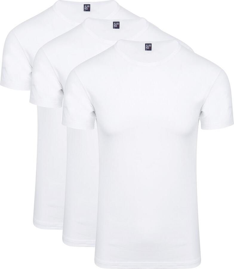 Alan Red T-shirt Ottawa T-shirt Stretch Wit (3-Pack)