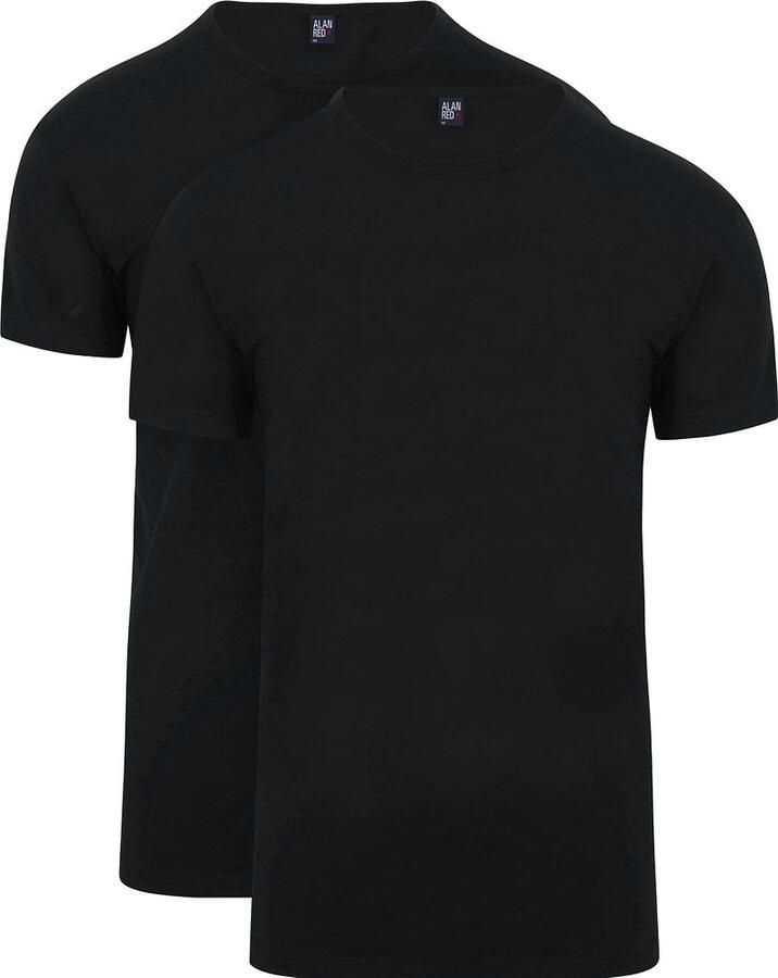 Alan Red T-shirt Ottawa T-shirt Stretch Zwart (2Pack)