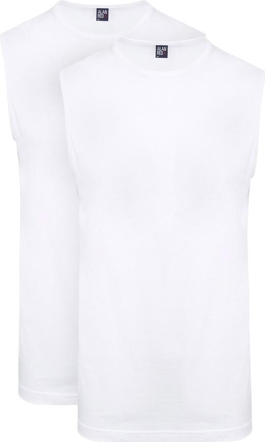 Alan Red Top T-Montana Singlet Mouwloos Wit (2-Pack)