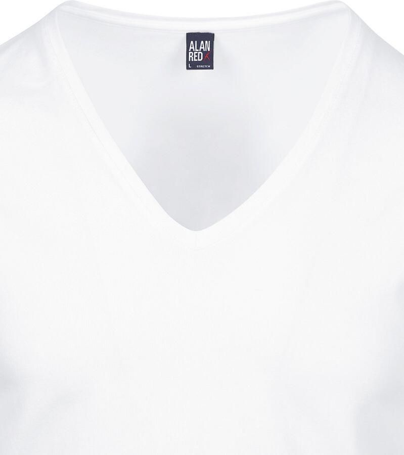 Alan Red T-shirt Korte Mouw T-Shirt NOV Extra Diepe V-Hals Stretch