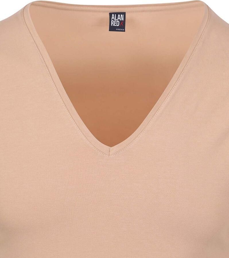 Alan Red T-shirt T-Shirt NOV V-Neck Stretch Beige 2-Pack