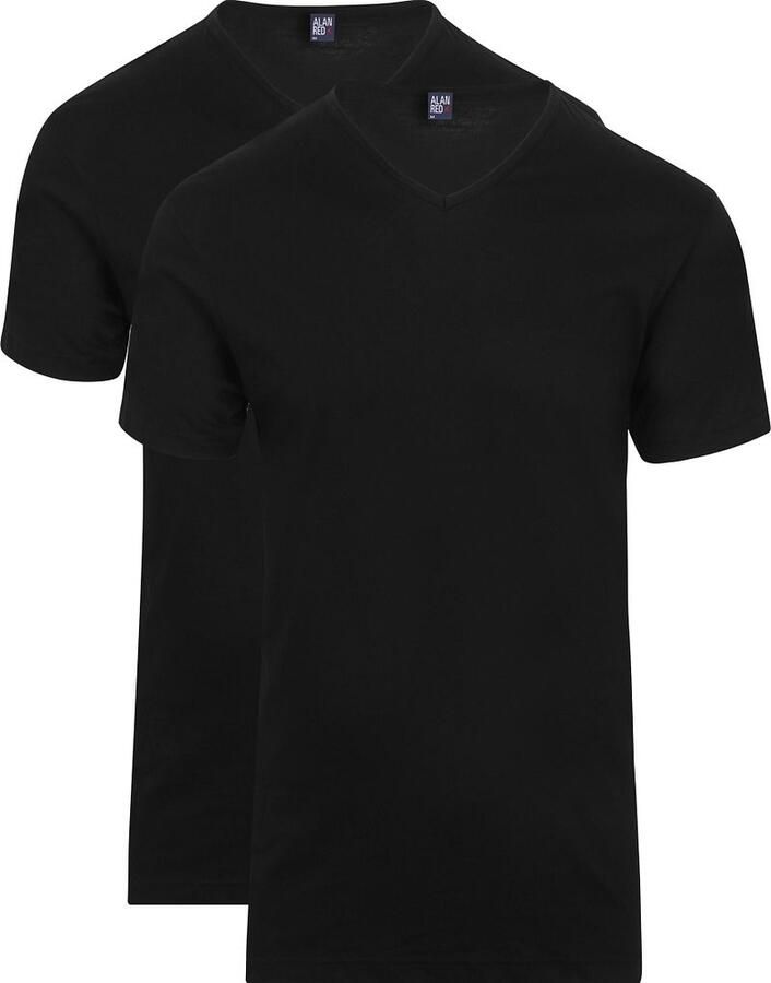 Alan Red T-shirt T-Shirt V-Hals Vermont Zwart (2pack)