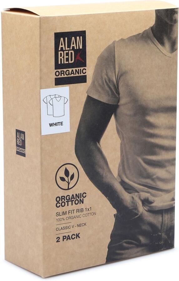 Alan Red Vancouver Organic V-Hals T-Shirt Wit 2-Pack - Foto 4