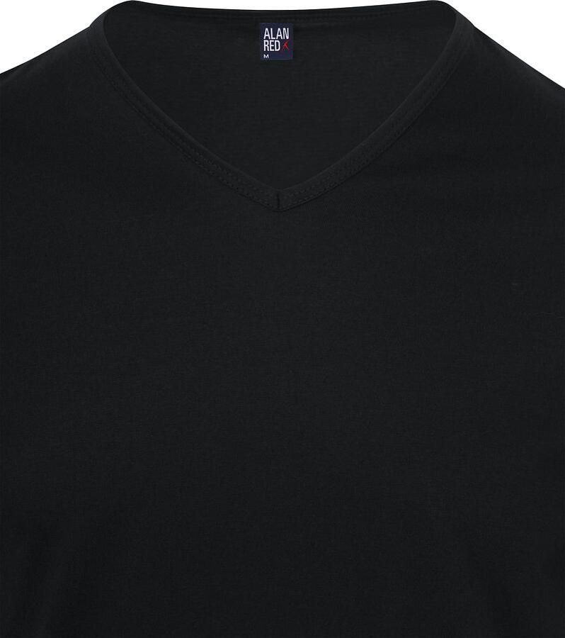 Alan Red T-shirt Vermont Extra Lang V-Hals T-Shirt Zwart 2Pack