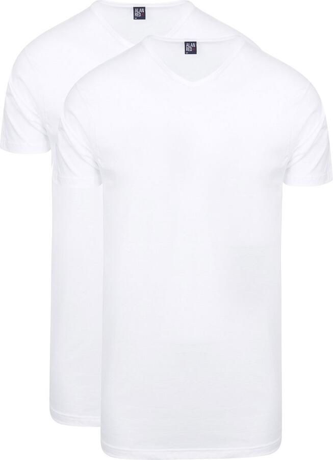 Alan Red Vermont Extra Lange T-Shirts Wit (2Pack)
