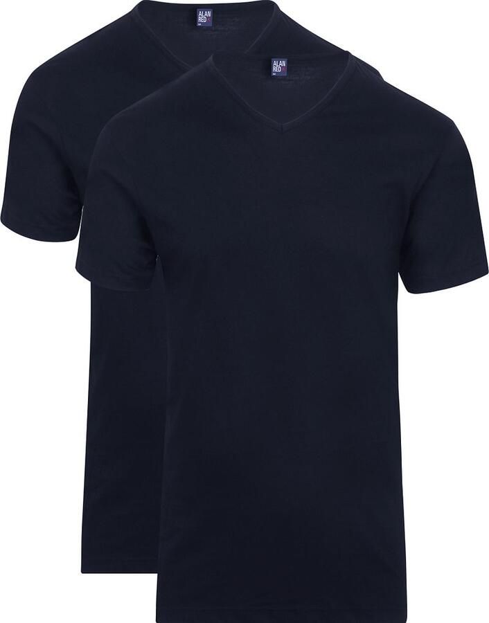 Alan Red T-shirt Vermont T-shirts V-Hals Navy (2Pack)